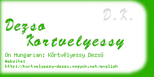 dezso kortvelyessy business card